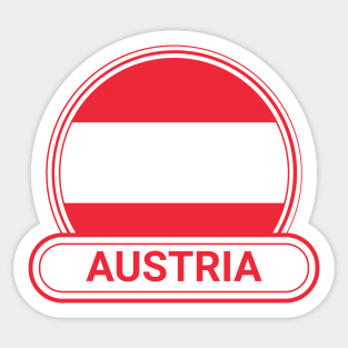 Austria Country Badge - Austria Flag Sticker